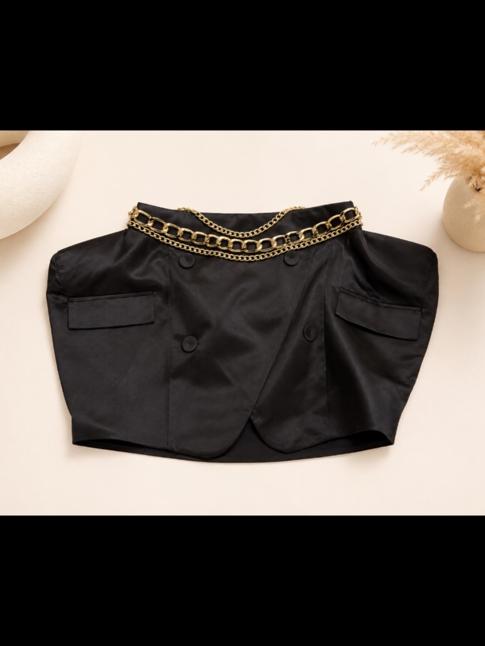 AKIRA Black Chain Detail Mini Skirt NWT Size S